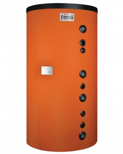 Producere apa calda menajera - Rezervor de acumulare Ferroli, 2 serpentine cu izolatie 100 mm, model FB2 3000 - 3000 litri
