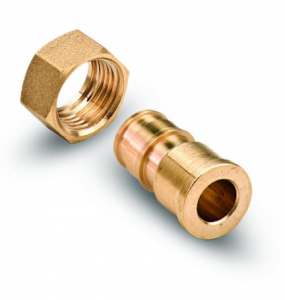 Conector cu trecere totala cu piulita olandeza, alama, 16x1/2, Rayper [1]