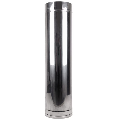 Incalzire - Tub inox dublu perete 1 m, Ø200 mm, termoizolat 25 mm, AISI 304, model C25/304/V2