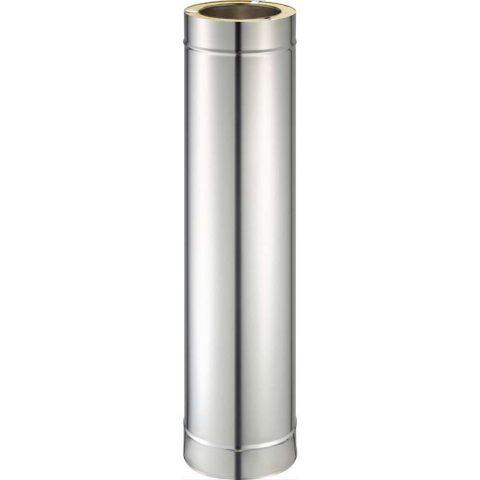 Tub inox izolat pentru cos fum KOPH, cu perete dublu, lungime 1 m, diametru interior 80 mm, model P1 [1]