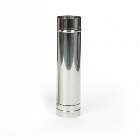 Tub inox pentru cos fum KOPH, lungime 0.5 m, diametru interior 120 mm, simplu perete, neizolat