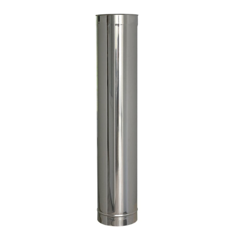Tub inox pentru cos fum KOPH, lungime 1 m, diametru interior 100 mm, pentru centrale/termoseminee pe peleti, simplu perete, neizolat, model P1