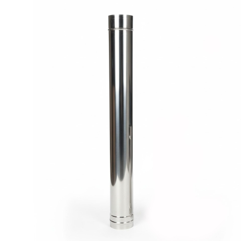 Tub inox pentru cos fum KOPH, lungime 1 m, diametru interior 120 mm, simplu perete, neizolat