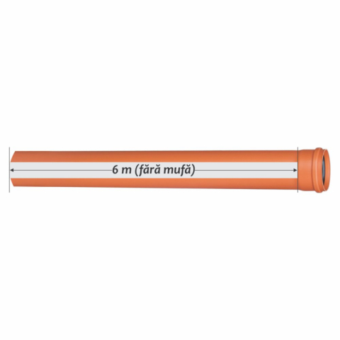 Canalizare exterioara - Tub Valrom VALPlast PVC multistrat fara mufa D. 110 x 3,2mm SN8 L3m