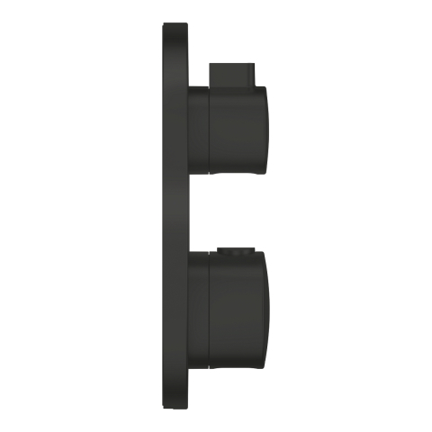 Unitate control Grohe Grohtherm termostat shower pentru 2 iesiri cu oprire integrata si ventil diverter, rotunda, incastrata, termostat, diverter, cartus ceramic, negru [1]