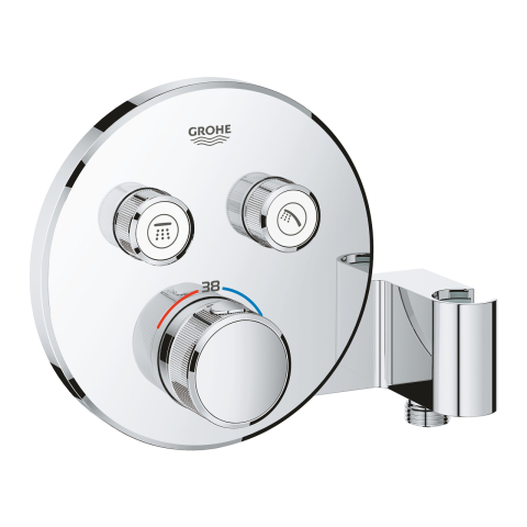 Obiecte sanitare - Unitate control Grohe Grohtherm SmartControl aparent, termostat, safestop, iesire dus 1/2"'', suport para, necesita corp instalare, crom