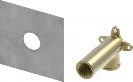 Tevi, fitinguri, robineti si accesorii - Cot lung TECEflex din alama, cu fixare pe perete Ø 1/2'' x 1/2" FI, include izolatie