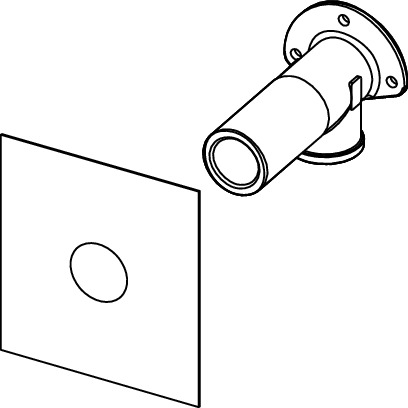 Cot lung TECEflex din alama, cu fixare pe perete Ø 1/2'' x 1/2" FI, include izolatie [1]