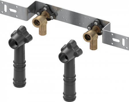 Componente de sistem - Unitate pentru montaj TECElogo-Push izolata fonic, 150 mm, 2 coturi incluse, din bronz, Ø 20 x 1/2" FI