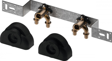 Accesorii montaj - Unitate de montaj TECEflex cu doua coturi cu talpa duble tip U 16 x 1/2" FI din bronz cu siliciu cu carcase de izolatie fonica