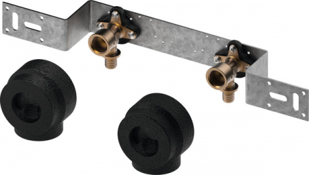 Tevi, fitinguri, robineti si accesorii - Unitate de montaj TECEflex cu doua coturi cu talpa 20 x 1/2" FI din bronz cu siliciu cu carcase de izolatie fonica