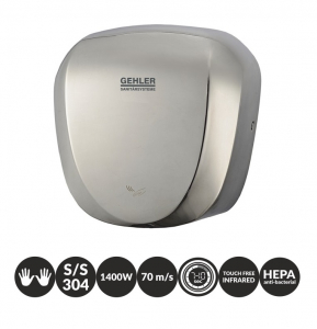 Uscatoare pentru maini - Uscator de maini din inox cu senzor infrarosu si filtru Hepa, Gehler AK2901