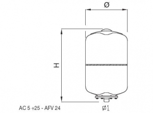 Vas de expansiune pentru hidrofor, 8 litri, Elbi AC 8 CE [1]