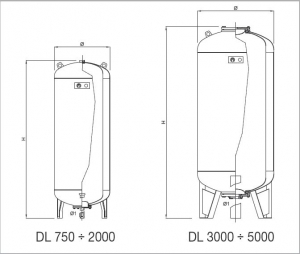 Vas de expansiune multifunctional, 1000 litri, PN16, Elbi DL 1000-V16 [1]