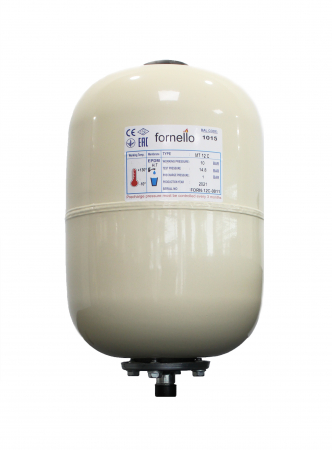Vase de expansiune pentru panouri solare - Vas expansiune solar Fornello 24 litri, vertical culoare ivory, presiune maxima 10 bar, membrana EPDM