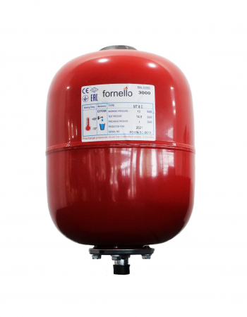 Vase de expansiune - Vas de expansiune termic, 8 litri, 10 bar, vertical, rosu, cu membrana EPDM, Fornello