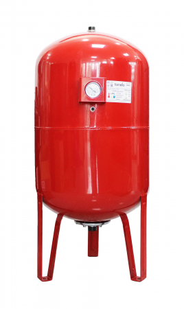 Echipamente de incalzire si producere ACM - Vas de expansiune termic, 100 litri, 10 bar, cu picioare si manometru, vertical, rosu, cu membrana EPDM, Fornello