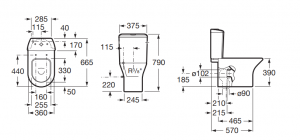 Rezervor WC, dubla comanda 3/6 litri, 375 x 170 x 400 mm., Roca Nexo [1]