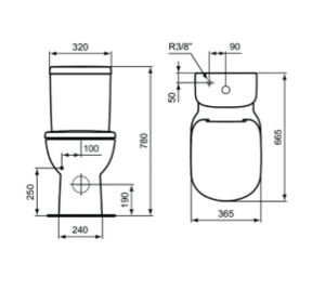 Rezervor pentru vas WC buton cu dubla comanda 2,5/4,5 litri Ideal Standard gama Tempo [1]