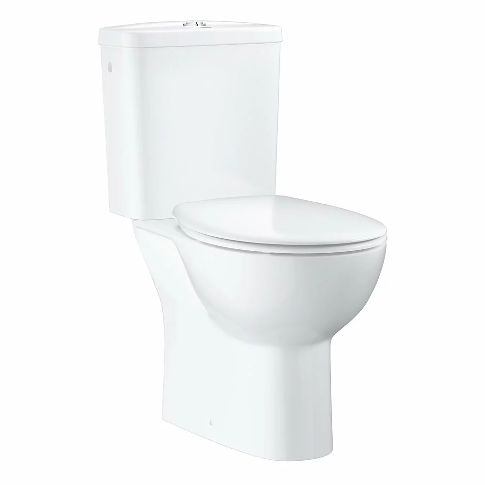 Vase WC suspendate si pe pardoseala - Set vas WC de pardoseala cu rezervor asezat si capac softclose Grohe Bau Ceramic Rimless