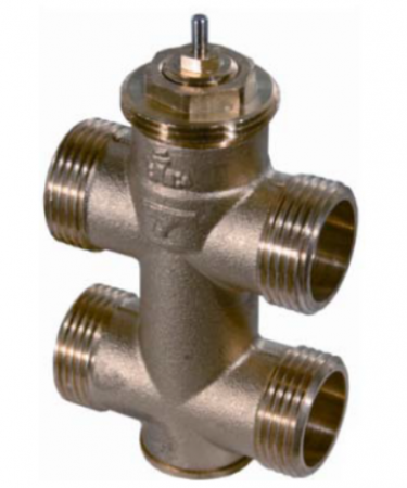 Echipamente de ventilatie si climatizare - Ventil 4 cai cu bypass, G1/2, delta P max 2,5bar, kvs 1,6