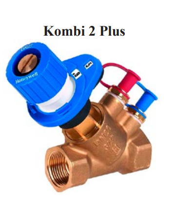 Tevi, fitinguri, robineti si accesorii - Ventil echilibrare Kombi2Plus Resideo - Braukmann (ex Honeywell), masura/inchidere/drenare filetat DN65 din bronz rosu