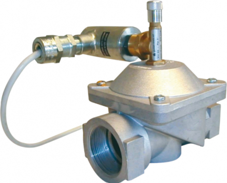 Ventile electromagnetice de gaz - Ventil electromagnetic/rearmare manuala, 220Vca, normal deschis, 11/4", 6bar, execuţie AntiEx, certificat ATEX