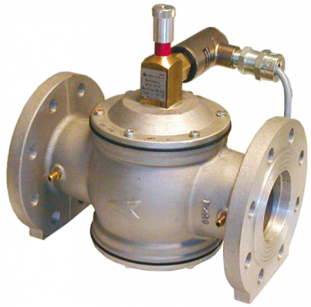 Ventile electromagnetice de gaz - Ventil electromagnetic/rearmare manuala, 220Vca, normal deschis, DN125, 6bar, execuţie AntiEx, certificat ATEX