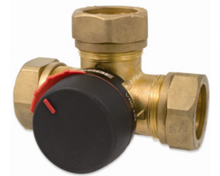 Ventile cu 3 cai - Ventil rotativ cu 3 cai , fiting compresie B736Ø28mm, DN25, kvs10