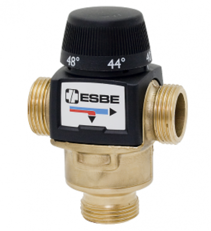 Automatizari panouri solare - Ventil termostatic de derivatie pentru solar, G1, kvs 2,8, temperatura deviatie reglabila 40...52grC