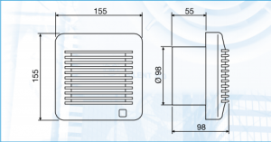 Ventilator extractie baie EDM - 100 CR Z 220-240V 50Hz [1]
