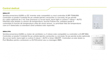 Ventiloconvector tip necarcasat de pardoseala / perete, 6.75 kW / 7.15 kW, model cu 2 tevi, Clivet Aura CFFAU 10 CC2 R3 [6]