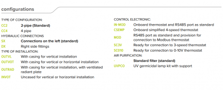 Ventiloconvector tip carcasat vertical, 4.32 kW / 3.71 kW, model cu 2 tevi, termostat cu 4 viteze, Clivet Elforoom2 [3]