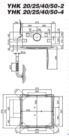 Ventiloconvector tip caseta sistem cu 4 tevi, panou inclus, York model YHK 40-4 3,27kw [2]