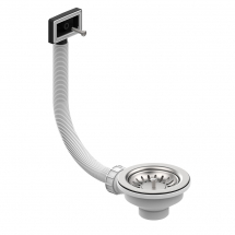 Obiecte sanitare - VENTIL CHIUVETA D.114 x 11/2 xHmax 61 CU SITA INCHIDERE INOX SI PREAPLIN RECTANGULAR - VALROM GAMA EasyKIT