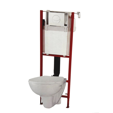 Rezervoare WC incastrate - Set rezervor incastrat WC WIRQUIN LINEO cu clapeta actionare, vas WC cu capac