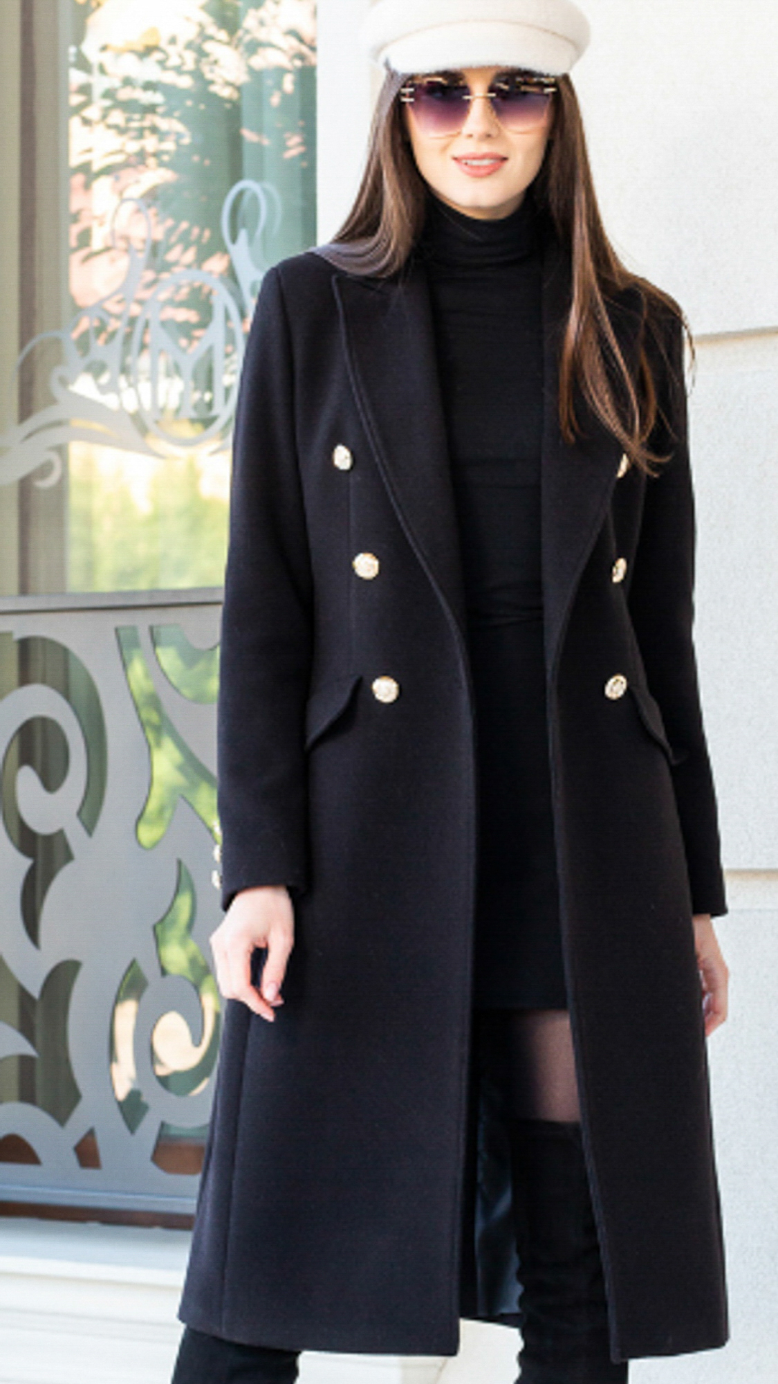 Paltoane de dama - Palton de lână Sentierri 820 negru