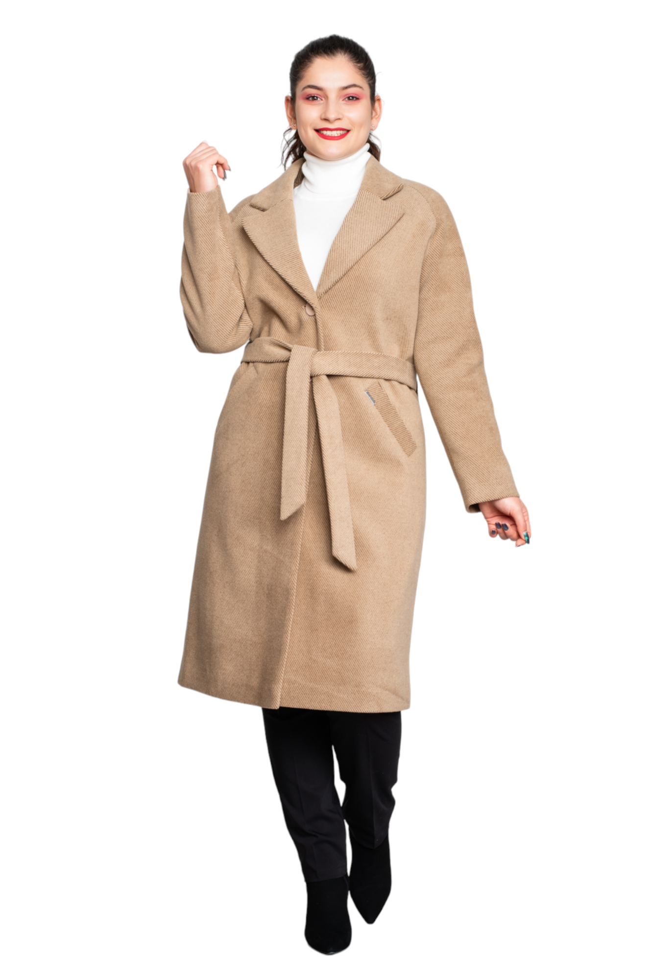 Palton Billie midi bej [5]