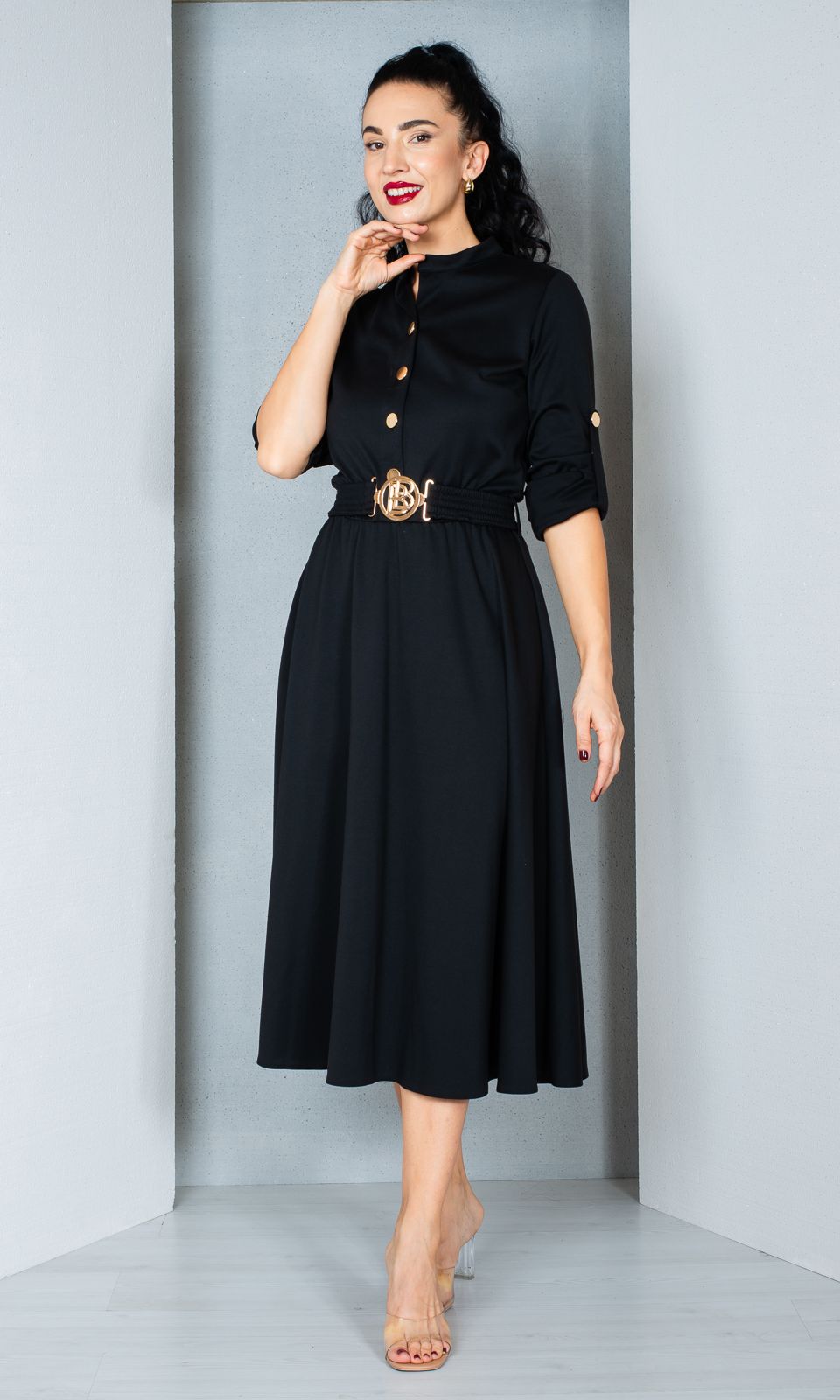 Rochie Evie midi neagra [2]