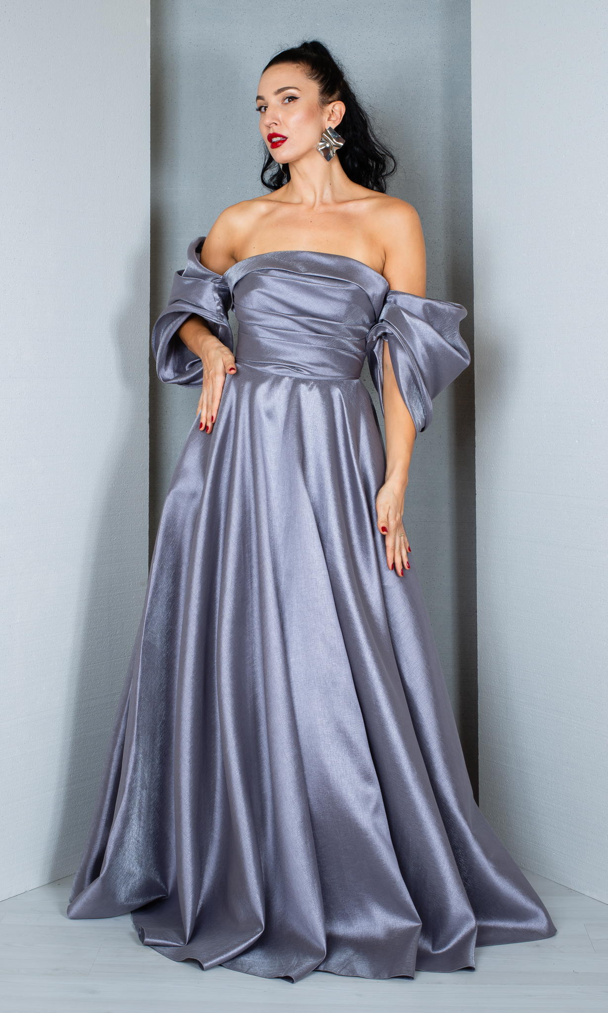 Rochie Brylee lunga gri [2]