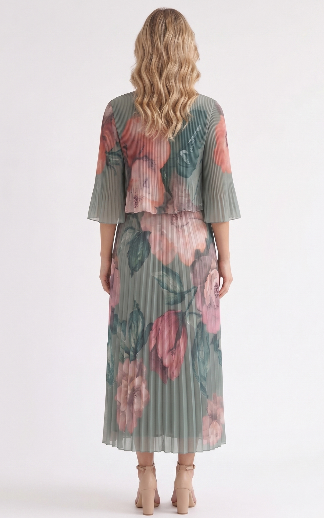 Rochie de vara, din voal vaporos cu elastic in talie Ginny midi vernil [3]