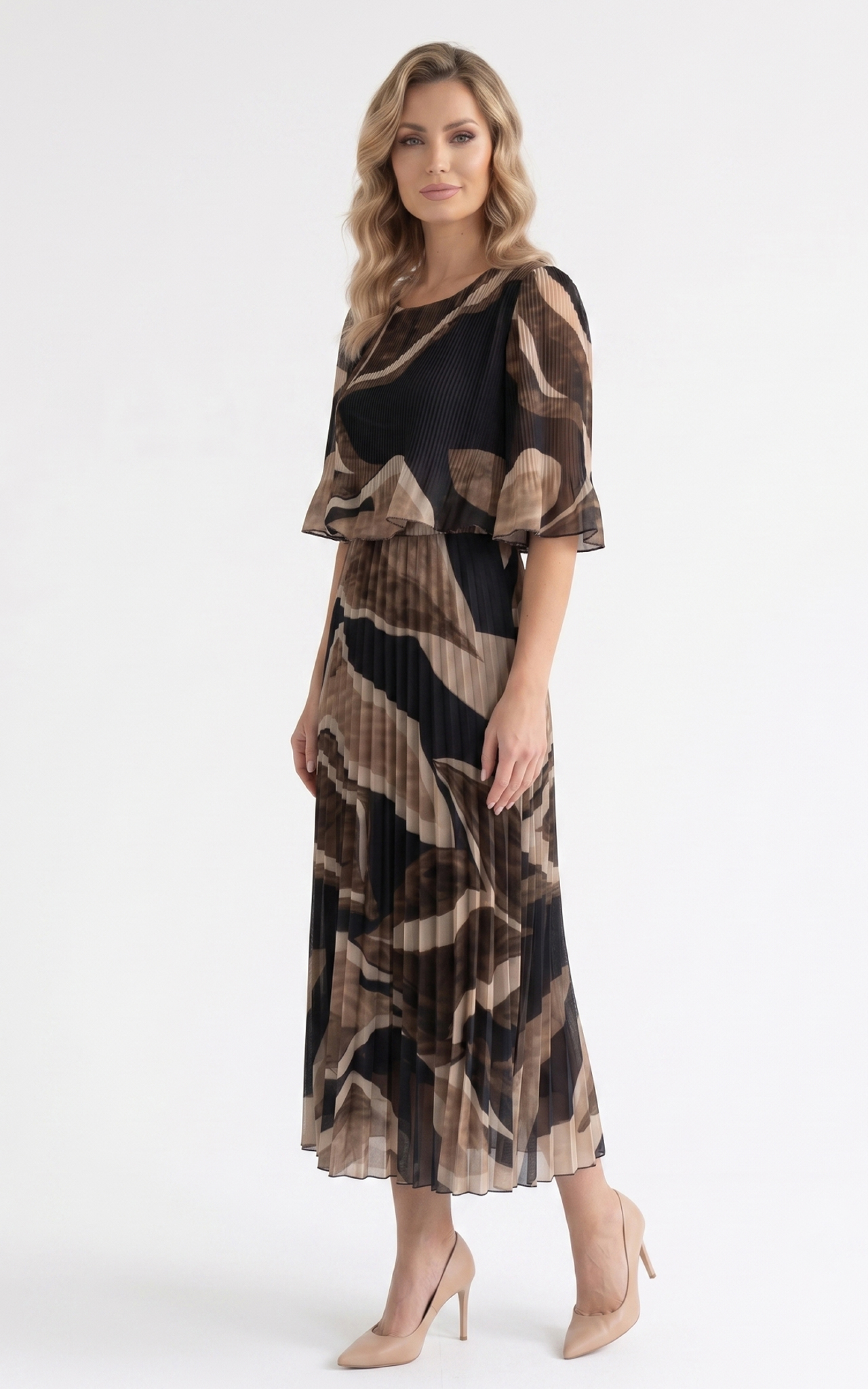 Rochie de vara Ginny midi cafenie [2]