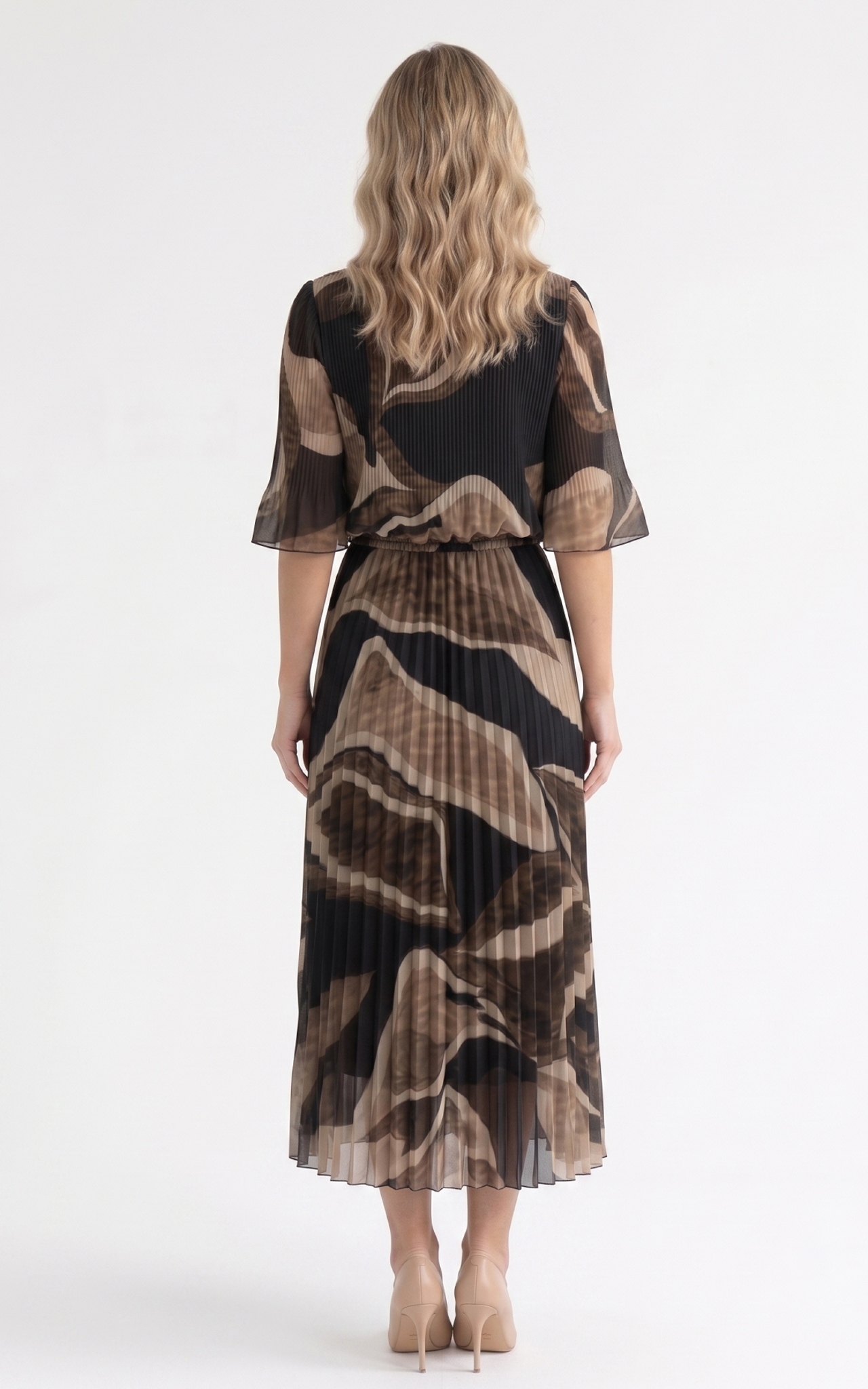 Rochie de vara Ginny midi cafenie [3]