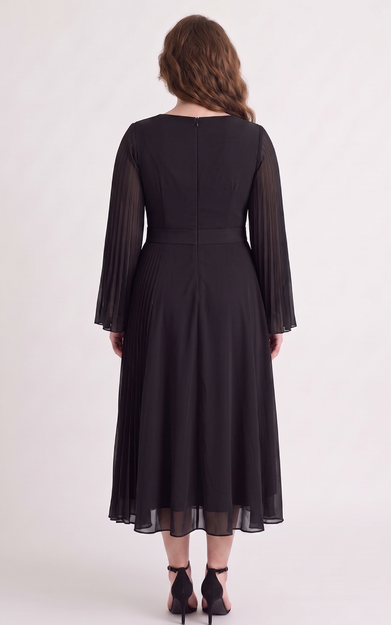 Rochie din voal vaporos Anouk midi neagra [5]