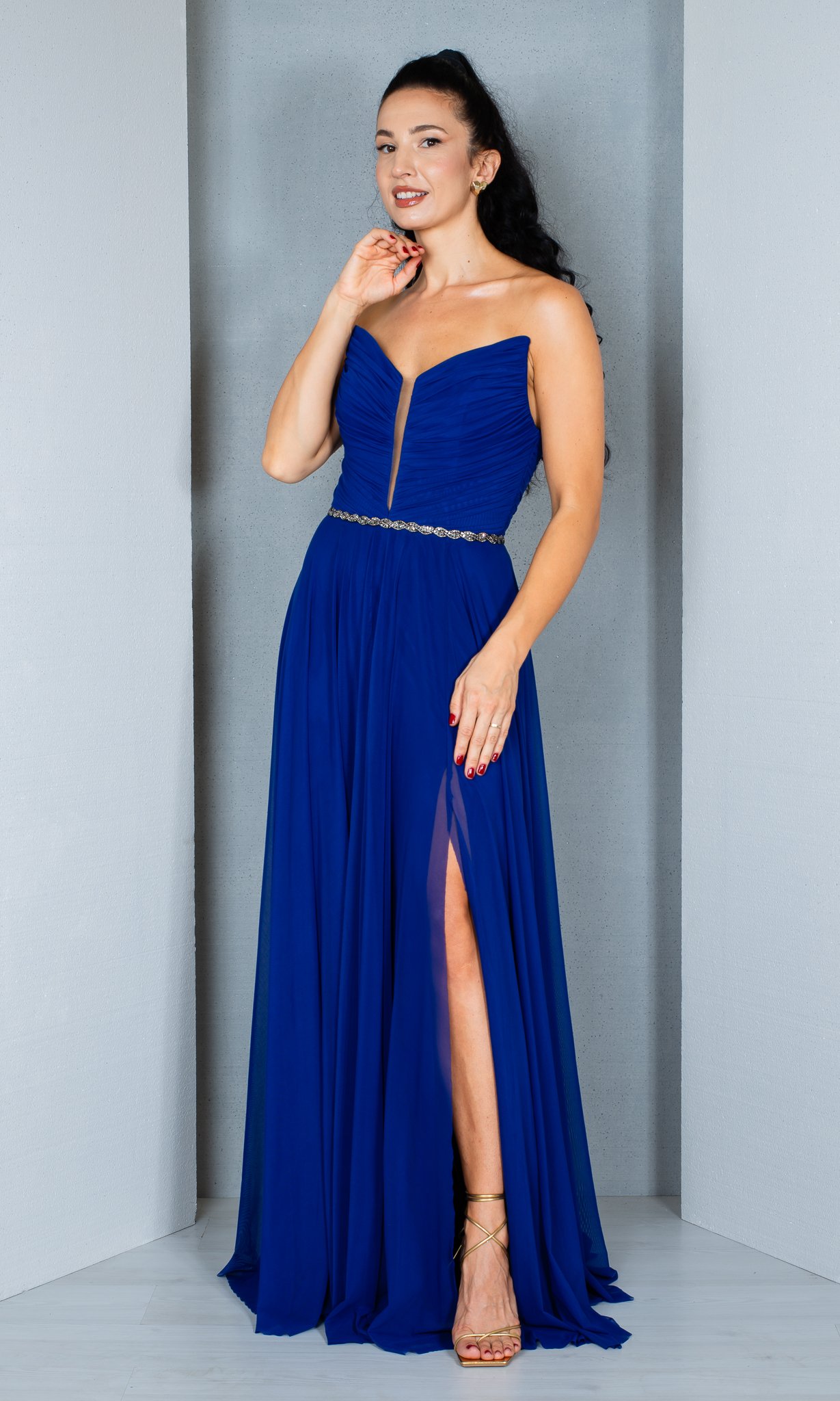 Rochie Callie lunga albastra [1]