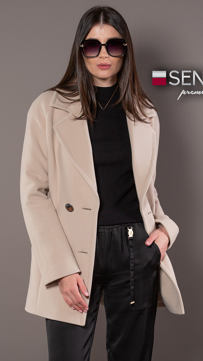 Paltoane de dama - Palton de lână Sentierri 847 bej