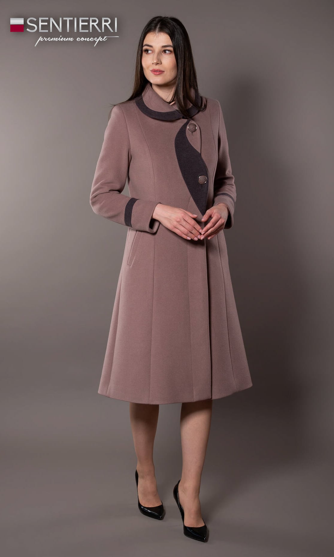 Palton de lână Sentierri 842 mov-mocca [3]