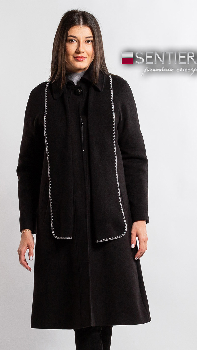 Paltoane de dama - Palton de lână Sentierri 854 negru