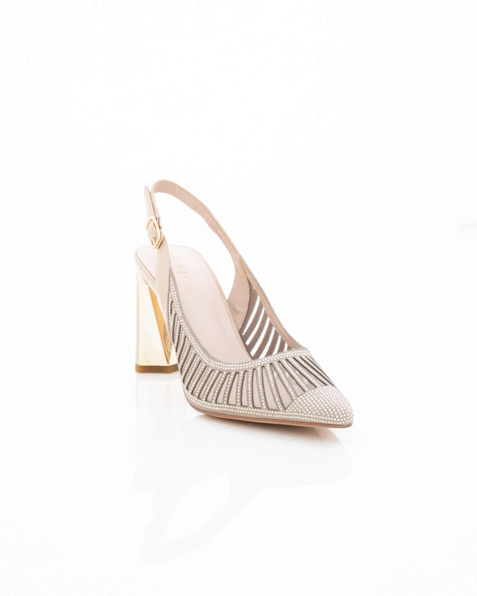 Pantofi Eleganti de piele naturala Epica 3615 - 9.5 cm  bej [3]