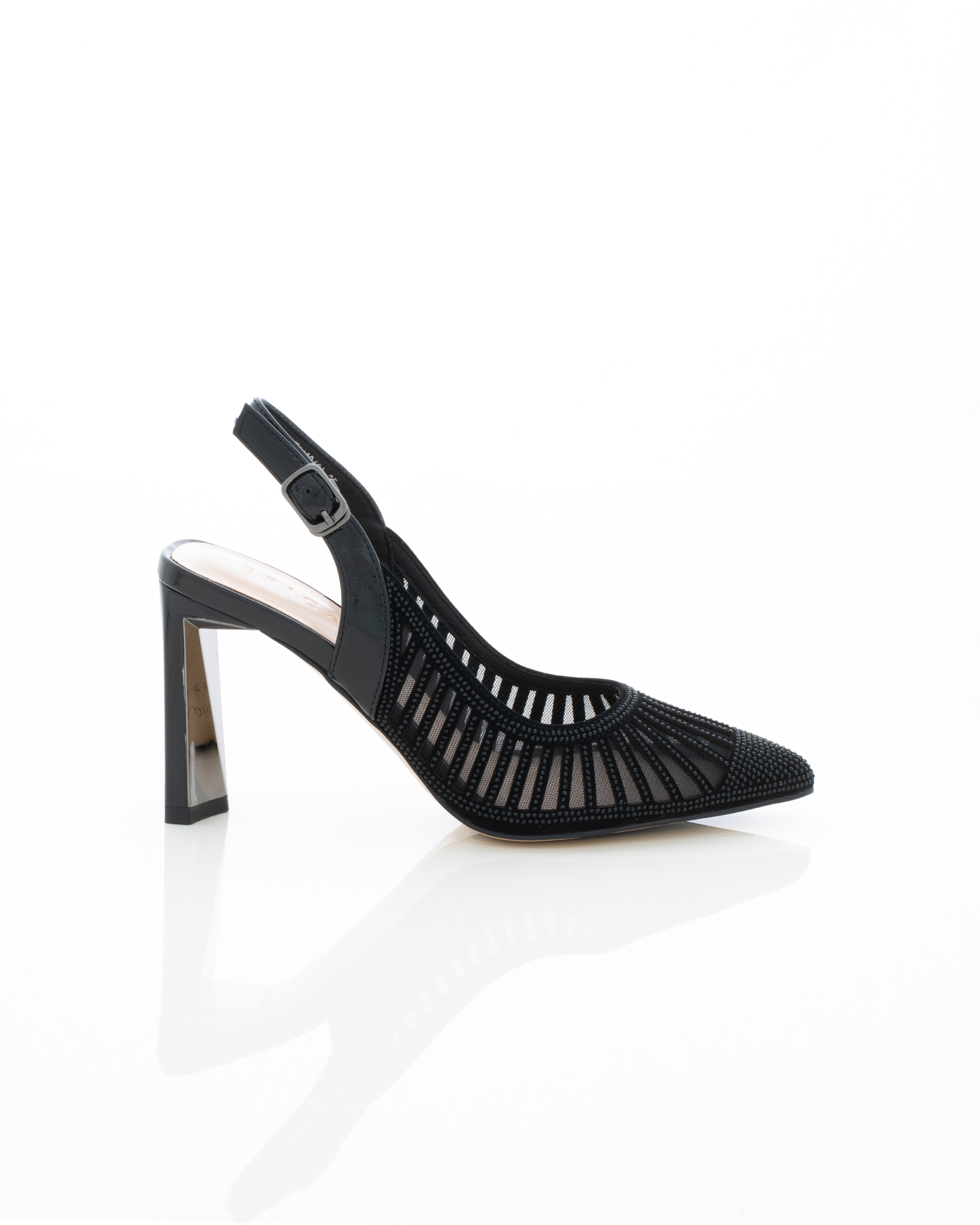 Pantofi Eleganti de piele naturala Epica 3615 - 9.5 cm  negri [2]